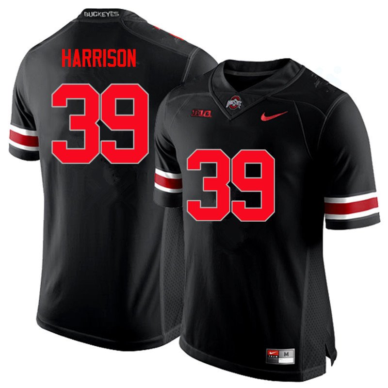 Ohio State Buckeyes #39 Malik Harrison College Football Jerseys Limited-Black